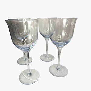 Royal Prestige Islander Collection Bermuda 8303 Wine Glasses Mouth Blown Blue